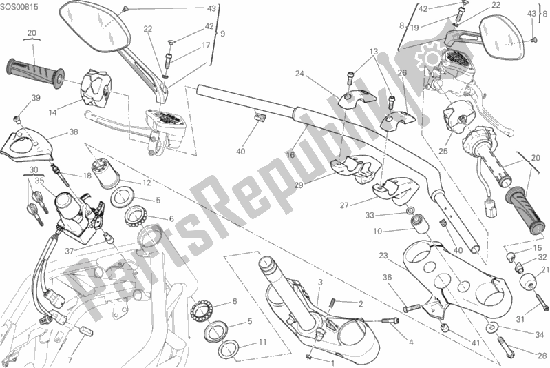 All parts for the 021 - Handlebar of the Ducati Diavel Xdiavel S Thailand 1260 2018